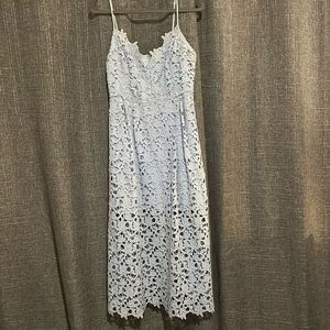 ASTR the Label blue lace midi dress
